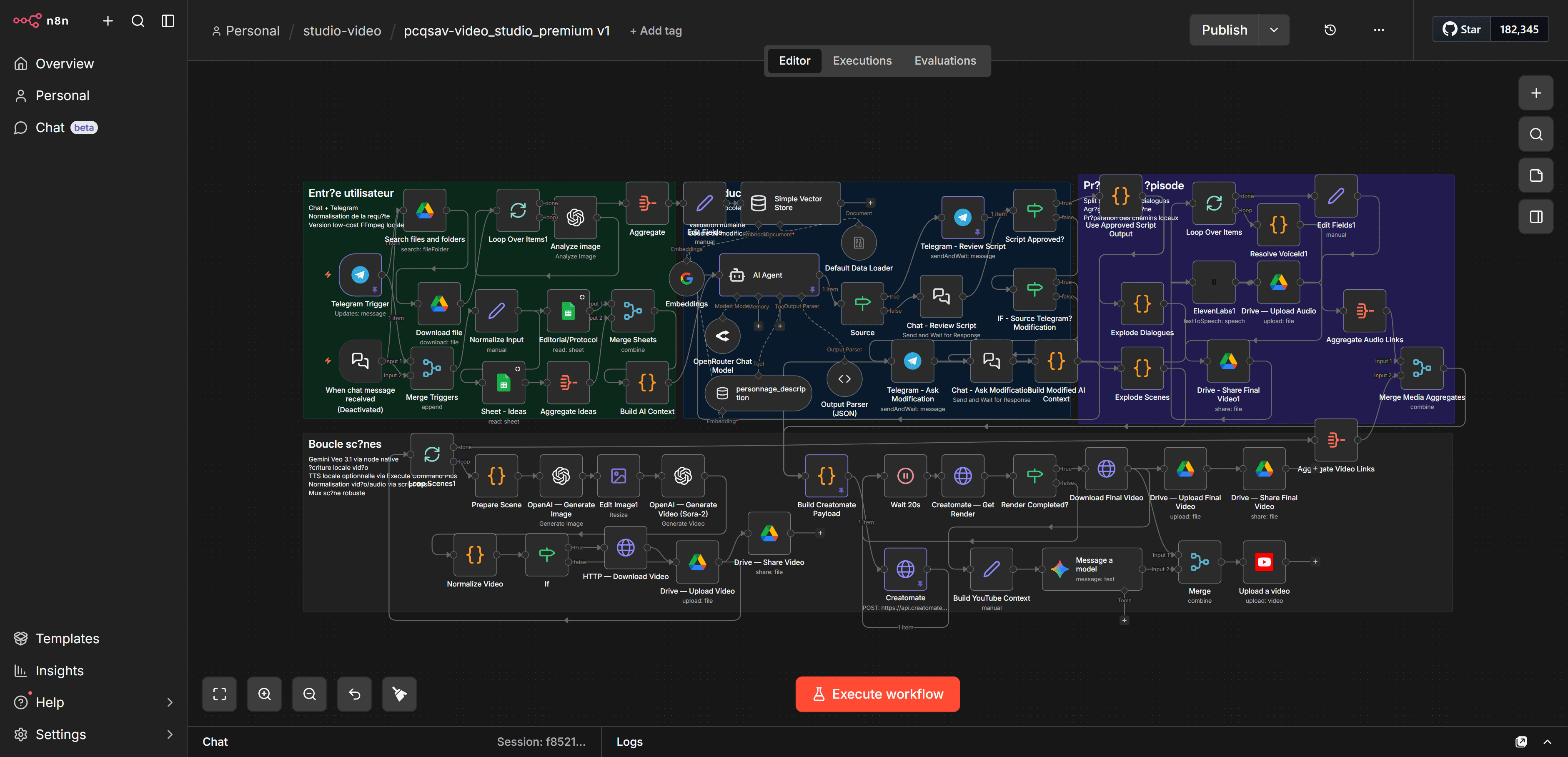 Visuel maître workflow n8n