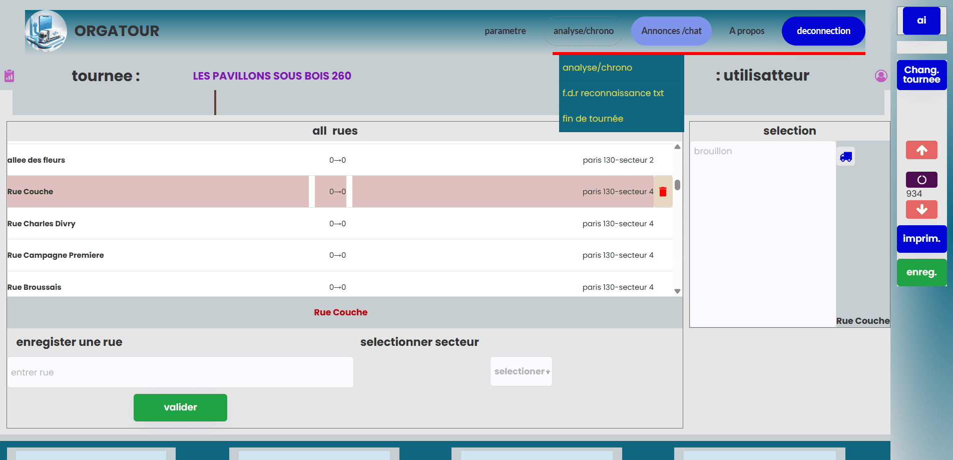 Feuille de route OrgaTour